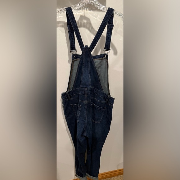 Dark Blue Jean Women's Refuge Overall Ripped Distressed Grunge Punk - Picture 5 of 13